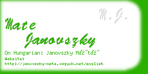 mate janovszky business card